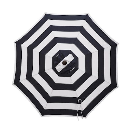 Gan Eden 9 ft. Tiltable Navy White Stripe Market Umbrella GA2513729